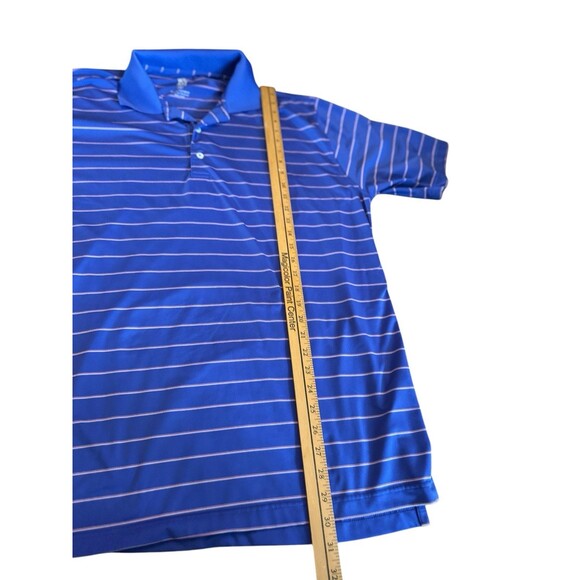 Turtleson Polo Shirt Men's Extra Large Blue Striped Long Sleeve Golf Performance - Picture 2 of 9